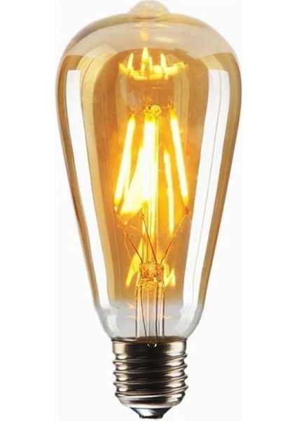 Tipi Edison Model Filament Tasarruflu ST64 LED Rustik Dekoratif Ampul Vintage Aydınlatma (1, 6 Watt ST64)