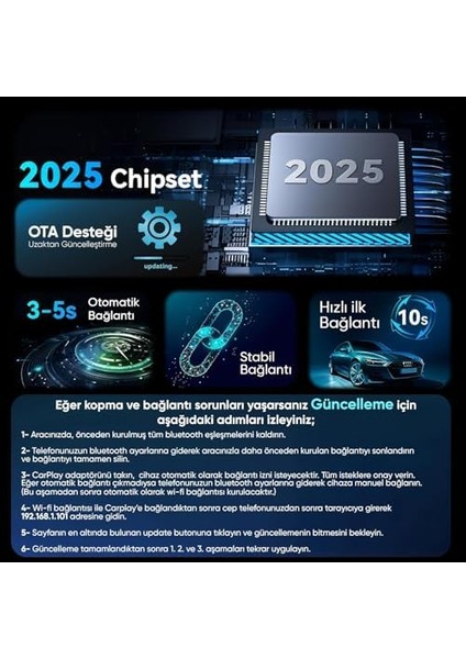 Carplay Extreme Kablosuz Adaptörü/ Auto ve Desteği/otomatik Bağlantı/tak-Çalıştır Desteği/hızlı Çipset ve Sorunsuz Bağlantı/ekstra Type-C Aparatı fiyatları