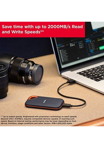 Extreme Pro Taşınabilir 2 Tb Ssd, 2000MB/S, Usb-C, USB 3.2 Gen 2x2 (20 Gb/sn), USB 3.0, USB 2.0 fiyatları