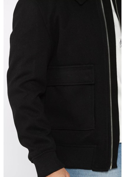 Cep Detaylı Ribanalı Erkek Kaşe Kaban P-00018797 indirimleri