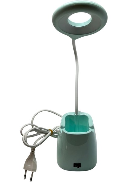 Masa Lambası Kalemlikli Telefon Tutuculu Kablolu LED Ders Çalışma Lambası