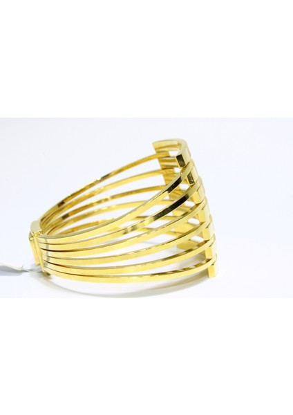 14 Ayar Altın 7 Sıralı Kaburga Kelepçe Bilezik 21.85 gr modelleri