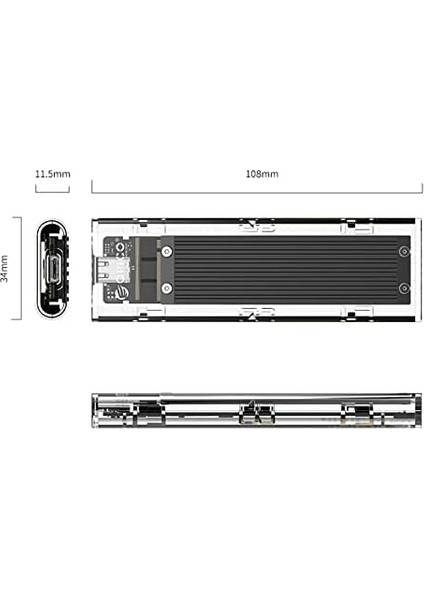 Usb3.1 Gen2 Type-C 10GBPS M.2 Nvme SSD Disk Kutusu Siyah fiyatları