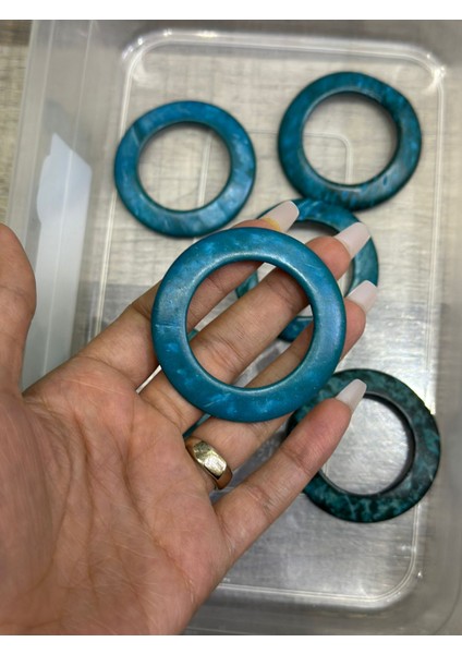 Plastik Yeşil 6 Lı Halka Takı Giyim Aksesuarı Çap 5 cm fiyatları