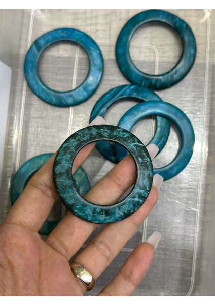 Plastik Yeşil 6 Lı Halka Takı Giyim Aksesuarı Çap 5 cm modelleri