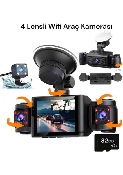 4 Lensli Wifi Araç Kamerası