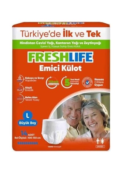 Freshlıfe Hasta Alt Bezi Külotlu Eco Large 14'lü