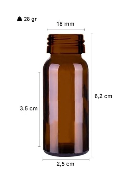 Afracam 10 ml Çelik Roll On Şişesi 10 cc Sızdırmaz Siyah Kapaklı Cam Şişe 6 Adet (Amber, 10) modelleri