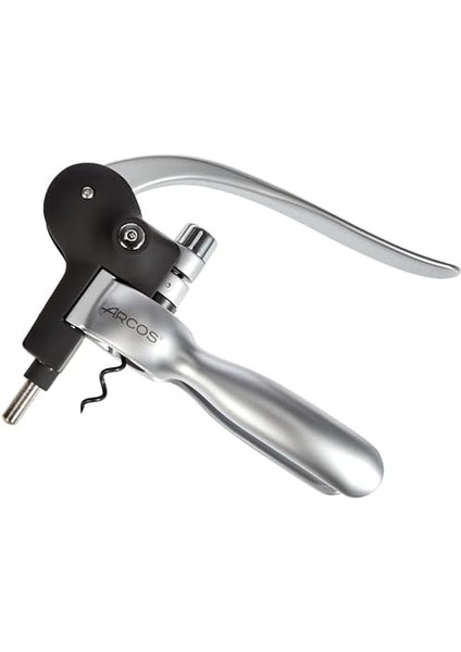 Gövdeli ve Çinko Alaşımlı Saplı Tirbuşon. Maual Kapsül Kesicili Çok Amaçlı Şişe Açacağı. Zahmetsiz Mantar Açma. Siyah ve Gümüş Renk. Toskana Serisi modelleri