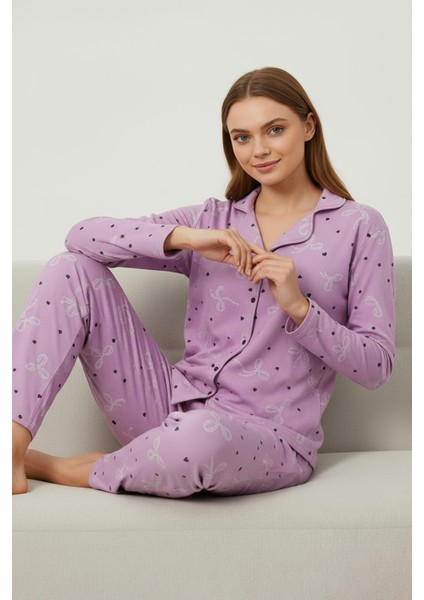 Süet Gömlek Pijama Takımı 7108 Çiçekli Pembe fiyatları