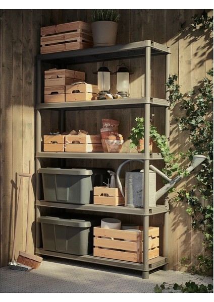 Runmarö Dış Mekan Raf Ünitesi Koyu Gri 120 x 40 x 188 cm modelleri