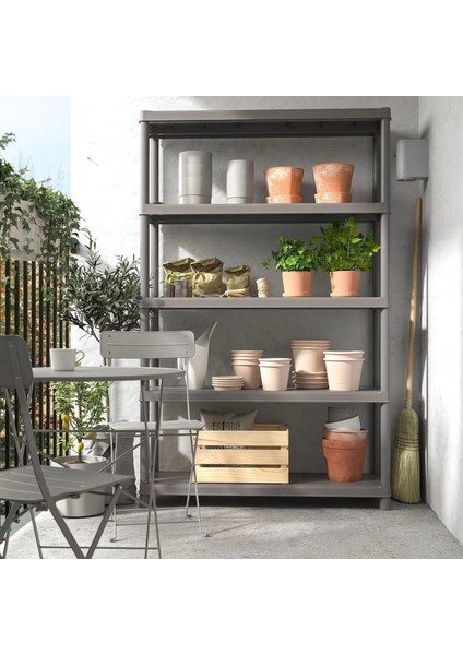 Runmarö Dış Mekan Raf Ünitesi Koyu Gri 120 x 40 x 188 cm fırsatları