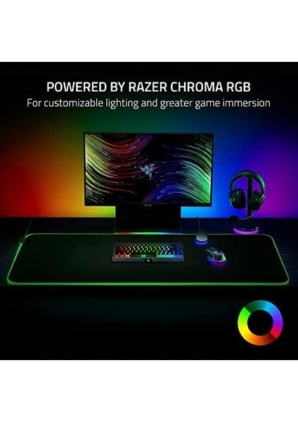 Chroma 3xl - Yumuşak Oyun Fare Altlığı, Rgb Aydınlatmalı, Mikro Dokulu Kumaş Yüzeyli, Siyah fiyatları