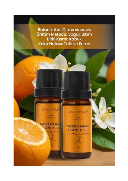 Bade Natural Portakal Uçucu Yağı 1 Paket (1 x 10 Ml)