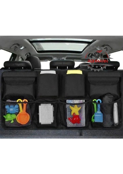 Toyota Yaris Cross 2022-2023-2024-2025 Araç Bagaj Organizer 8 Cepli Araç Bagaj Düzenleyici Çanta Organizer, Araba Çantası, Oto Içi Aksesuar Otomobil Aksesuarları