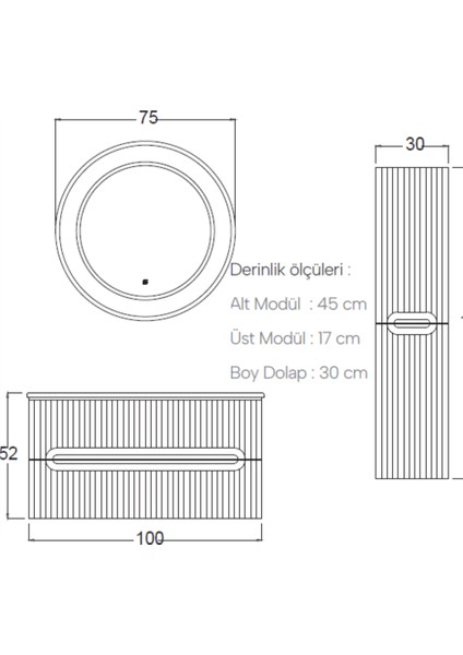 Blue Banyo Dolabı 100 cm (Boy Dolabı Dahil Değildir.) fırsatları