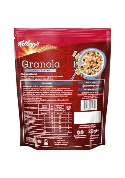 Kellogg&apos;s Karışık Meyveli Granola 250 gr x 6 Adet fiyatları