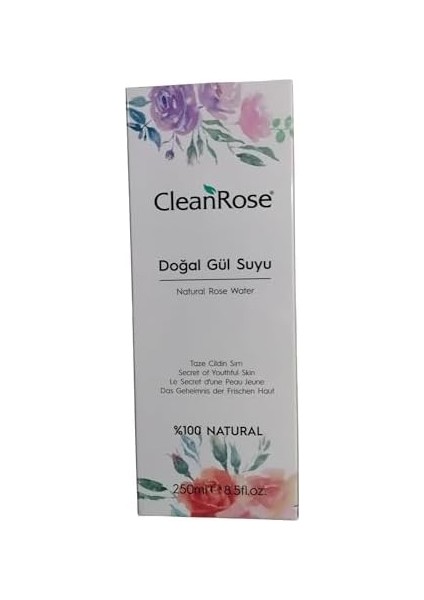 CLEANROSE%100 Doğal Gül Suyu (Kutulu) 250ML