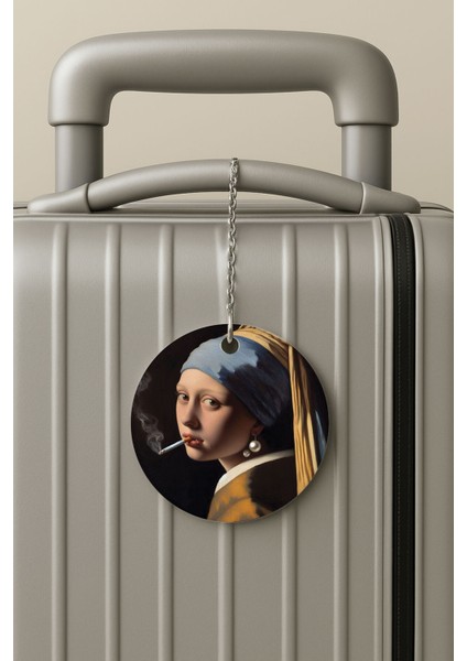 Pleksi Zincirli Bavul Etiketi Seyahat Tatil Için Tasarım Valiz Etiketi Art