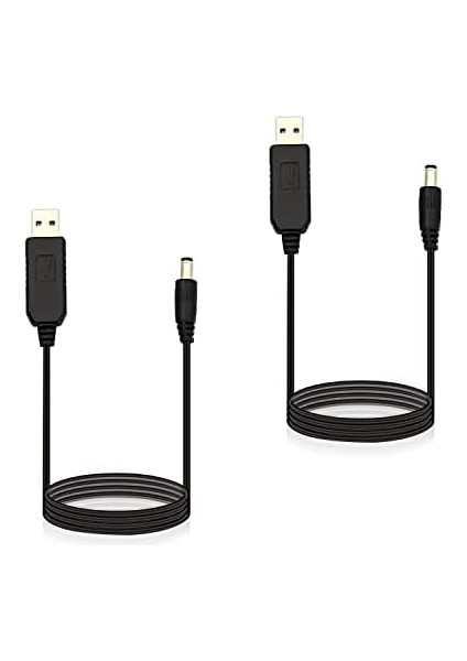 V Telesky 4 Paket USB - Dc Güç Kablosu, 12 V Gücü Dönüştürülmesi Gereken Cihazlar Için 5,5 x 2,1 mm Fiş Namlu Jak ile 5 V - 12 V Gücü (Siyah, 3,3 Feet/1 Metre) modelleri