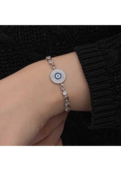 ​gümüş Baget Taşlı Nazar Kadın Bileklik modelleri