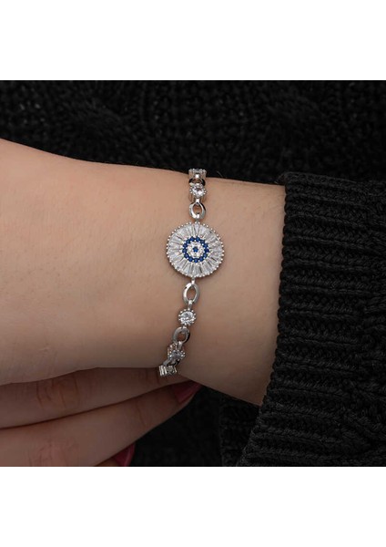 ​gümüş Baget Taşlı Nazar Kadın Bileklik fırsatları