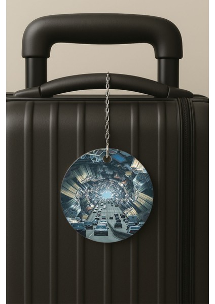 3D Trafik Desenli Uv Baskılı Pleksi Bavul Etiketi Seyahat Tatil Valiz Etiketi