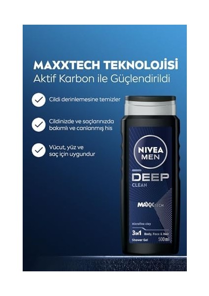 Nivea Men Erkek Damat Çeyiz Seti Deep Dimension Duş Jeli 500ML ve Nemlendirici El Vücut Bakım Kremi 400ML fiyatları