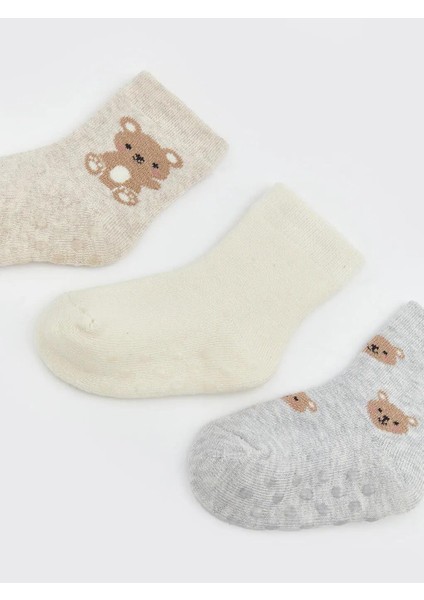 Desenli Kız Bebek Soket Çorap 3'lü (W5) fiyatları
