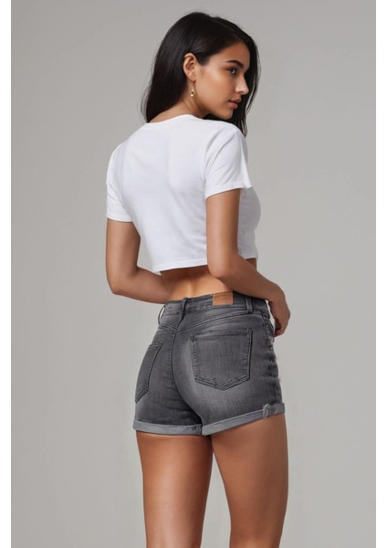 Beyaz Bisiklet Yaka Slim Fit Crop Top fiyatları