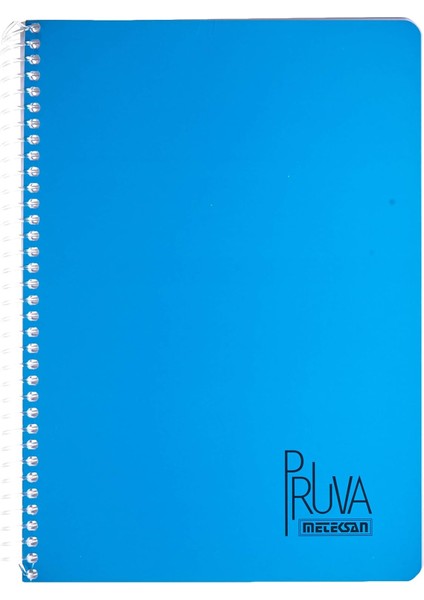Pruva A4 Pet Spiralli Karton Kapaklı Defter 144 Yaprak - Çizgili - Mavi