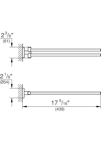 Start Ikili Uzun Havluluk, 439 Mm, Duş, Banyo Aksesuarları, Krom, 41183000 indirimleri