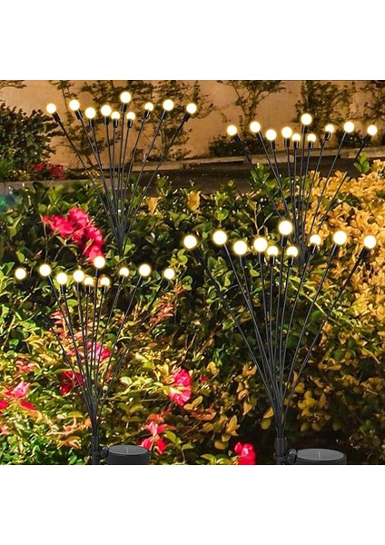 4'lü Paket 10 LED Güneş Ateşböceği Işıkları, Bahçe, Veranda, Avlu Için Su Geçirmez Güneş Enerjisi Dış Mekan Işıkları - Bütün Gece Aydınlatır (Sıcak Beyaz)