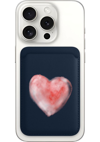 iPhone 11 12 13 14 15 16 17 Pro Max Plus Air Magsafe Mıknatıslı Lacivert Kartlık Suluboya Kalp