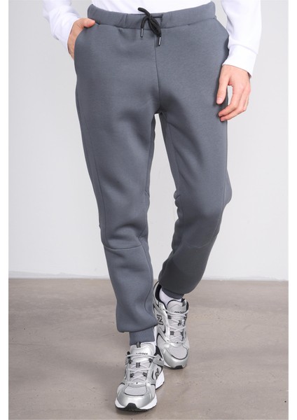 824 Erkek 3 Iplik Lastik Paça Eşofman Alt Koyu Gri fiyatları