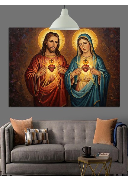 Isa Meryem Ana Illüstrasyon Dekoratif Kanvas - Mdf Ahşap Tablo modelleri