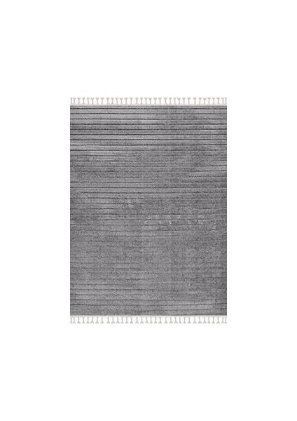 Suert Modern Gri Polyester Pamuk Tabanlı Makine Halısı