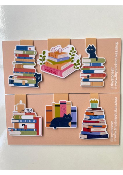 Mıknatıslı Kitap Ayracı Seti – Kedi ve Kitap Temalı fiyatları