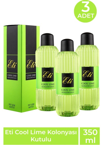 Eti Cool Lime Kolonya 350 ml 3 Adet