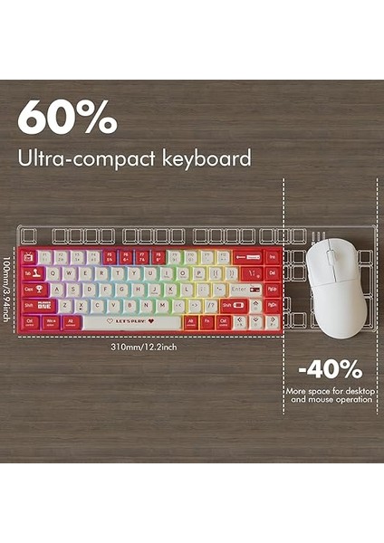 AK680 Kırmızı Switch Hot-Swap Kablolu Klavye Rainbow Light Type C Kablolu (Kırmızı Switch) modelleri