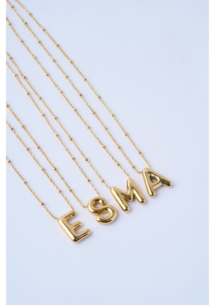 S Harfli Balon Çelik Kolye modelleri