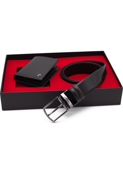 Çift Yönlü Deri Kemer & Cüzdan Ikili Set PCCİFT01SK-1335A2C