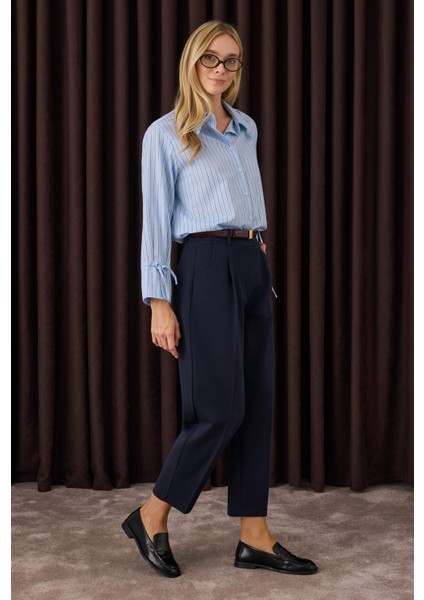 Havuç Kesim Pantolon Lacivert modelleri