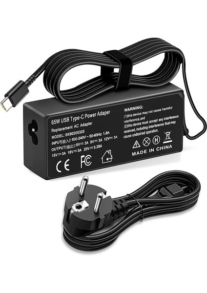 Thinkpad X1 Için 65W USB C Güç Kaynağı Şarj Cihazı Karbon T14 T480 T480S T490 T490S T580 T590 X380 X390 L380 L390 Yoga C740 720 730 720-13 720-13IKB 730-13 910 910-13IKB, Tip C Dizüstü Şarj Cihazı