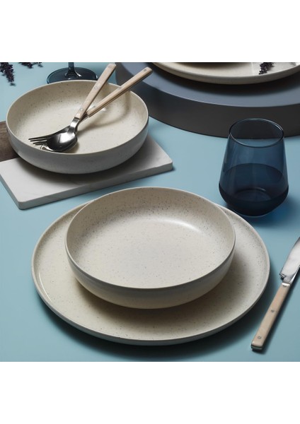 8 Parça 2 Kişilik Yemek Takımı, Krem