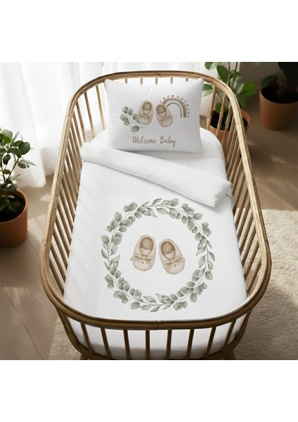 %100 Pamuk Anne Yanı 60X100 Beşik Nevresim Takımı