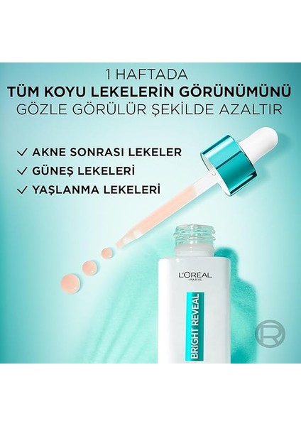 Parıs Bright Reveal Sivilce, Güneş, Yaşlanma Lekelerinde Etkili Koyu Leke Karşıtı Serum, 10% Niasinamid, 30 ml fırsatları