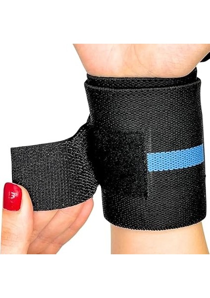 Ağırlık Destek Bilekliği Güç Bileklik Ağırlık Kaldırma Için Bilek Kayışları Fitness Ağırlık Bilek Bandajı 2 Adet Siyah/mavi indirimleri