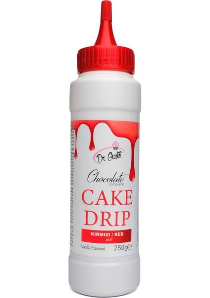 Kırmızı Cake Drip 250 G – Pasta, Kek ve Tatlı Üzeri Çikolata Kaplama Sosu
