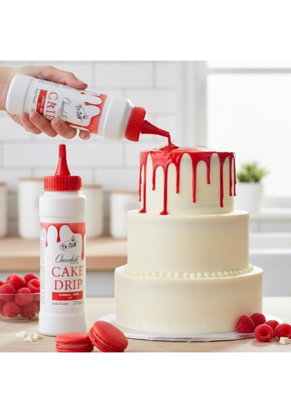 Kırmızı Cake Drip 250 G – Pasta, Kek ve Tatlı Üzeri Çikolata Kaplama Sosu fiyatları